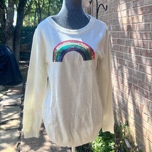 New York & Co NWOT Sequin Rainbow sweater Size M W022325
